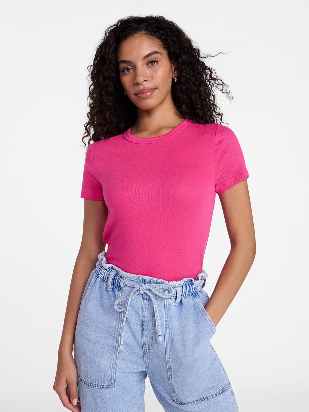 Women's pink crew-neck t-shirt size XL
